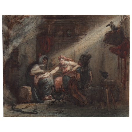 August Allebé (Amsterdam 1838-1927 Amsterdam) A scene of witchcraft