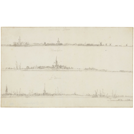 Jan Abrahamsz. Beerstraaten (Amsterdam 1622-1666 Amsterdam) View on Monnickendam, Marken and Edam seen from the Zuiderzee